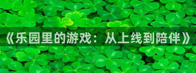 永盈welcome2平台登录：《乐园里的游戏：从上线到陪伴》